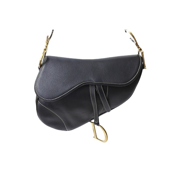 Dior Shoulder  Leather Navy Bag Christian Saddle - Picture 1 of 10